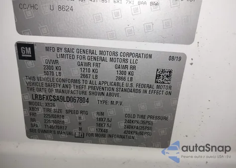 2020 Buick Envision Fwd Essence from USA, damaged, VIN LRBFXCSA9LD067804